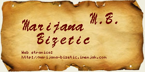 Marijana Bizetić vizit kartica